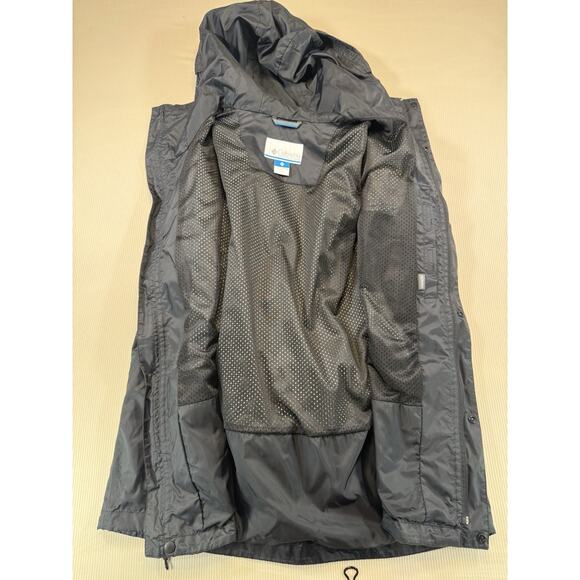 Columbia Jacket Mens Large Black Omni-Tech Waterproof Hooded Rain Coat Shell - Picture 7 of 12